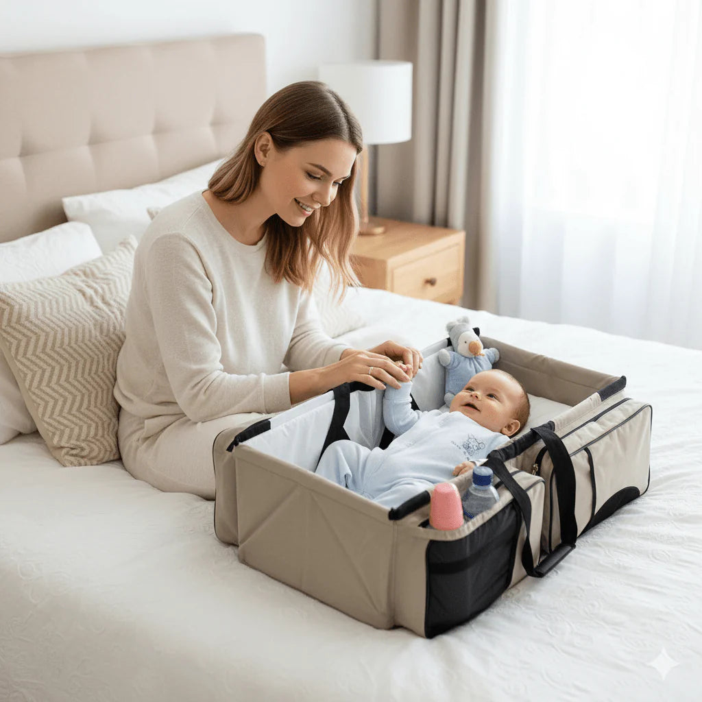 Baby Bed & Travel Bag - Portable Infant Sleeper