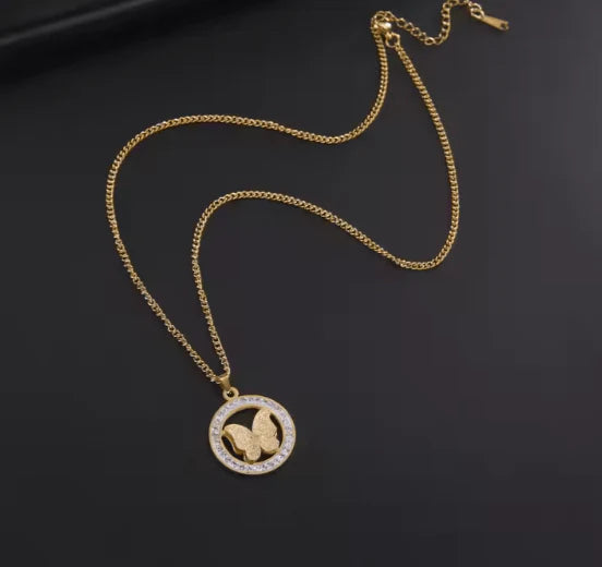 Butterfly Zircon Pendant Set - Delicate & Feminine Jewelry