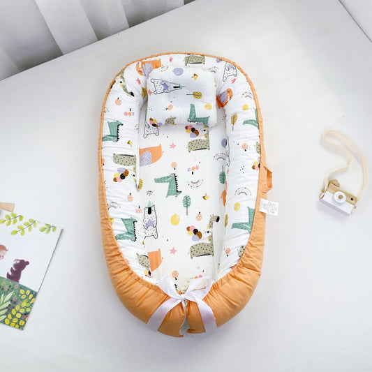 Zoo Adventure 100% Cotton Baby Sleeping Nest Detachable & Washable Comfort Pod | KSA Edition