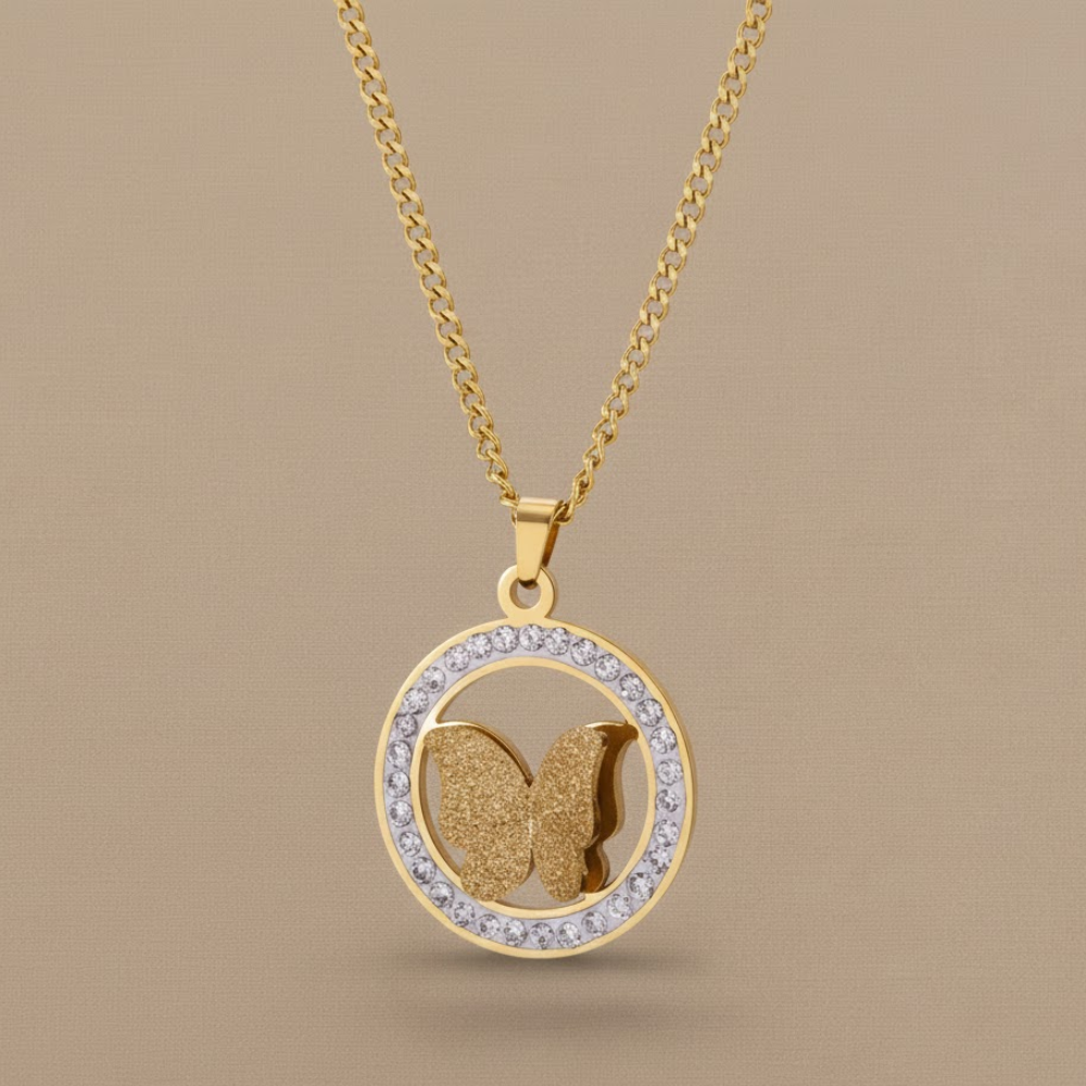 Butterfly Zircon Pendant Set - Delicate & Feminine Jewelry