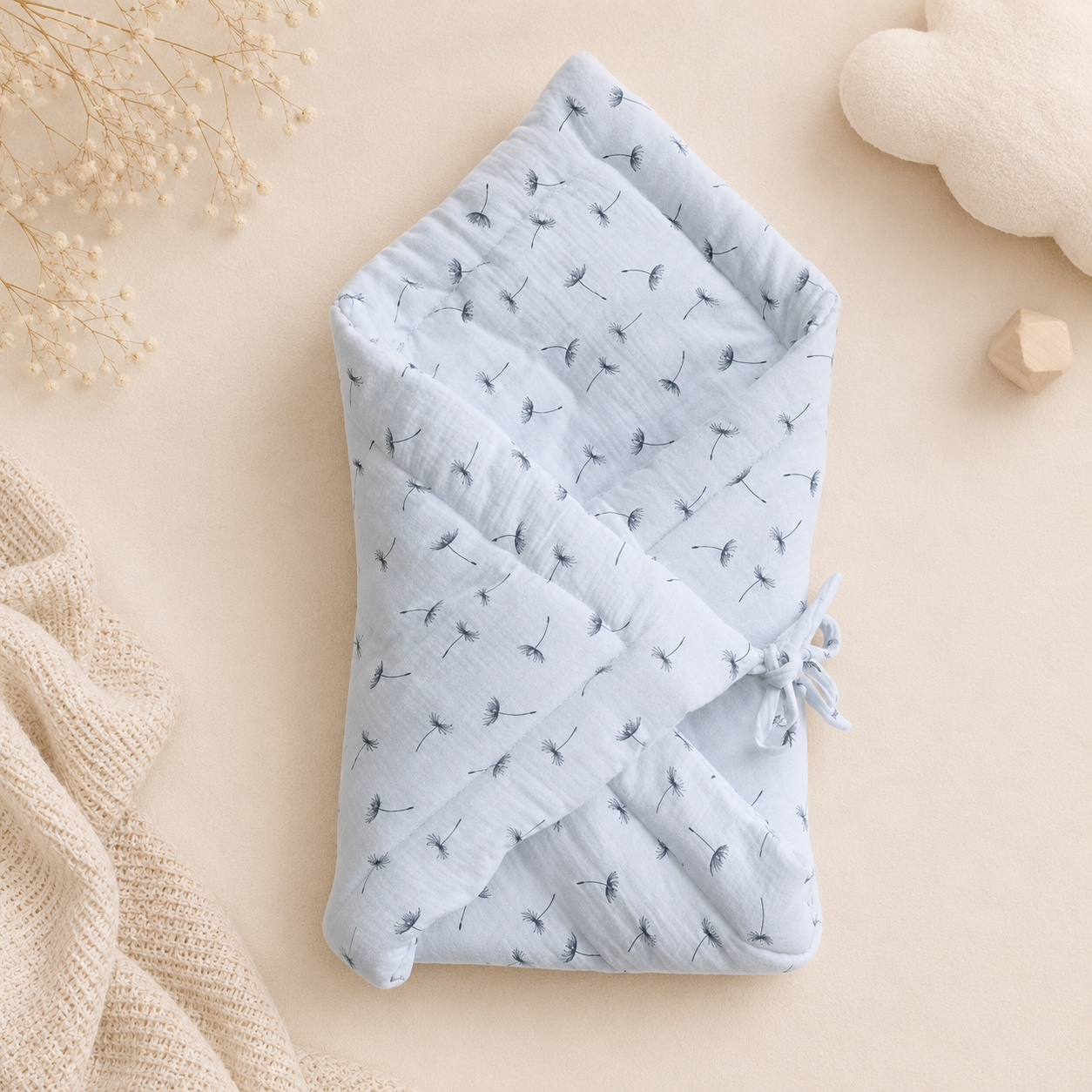 Sky White Pollen Flower Baby Sleeping Bag | Blossom Comfort Collection