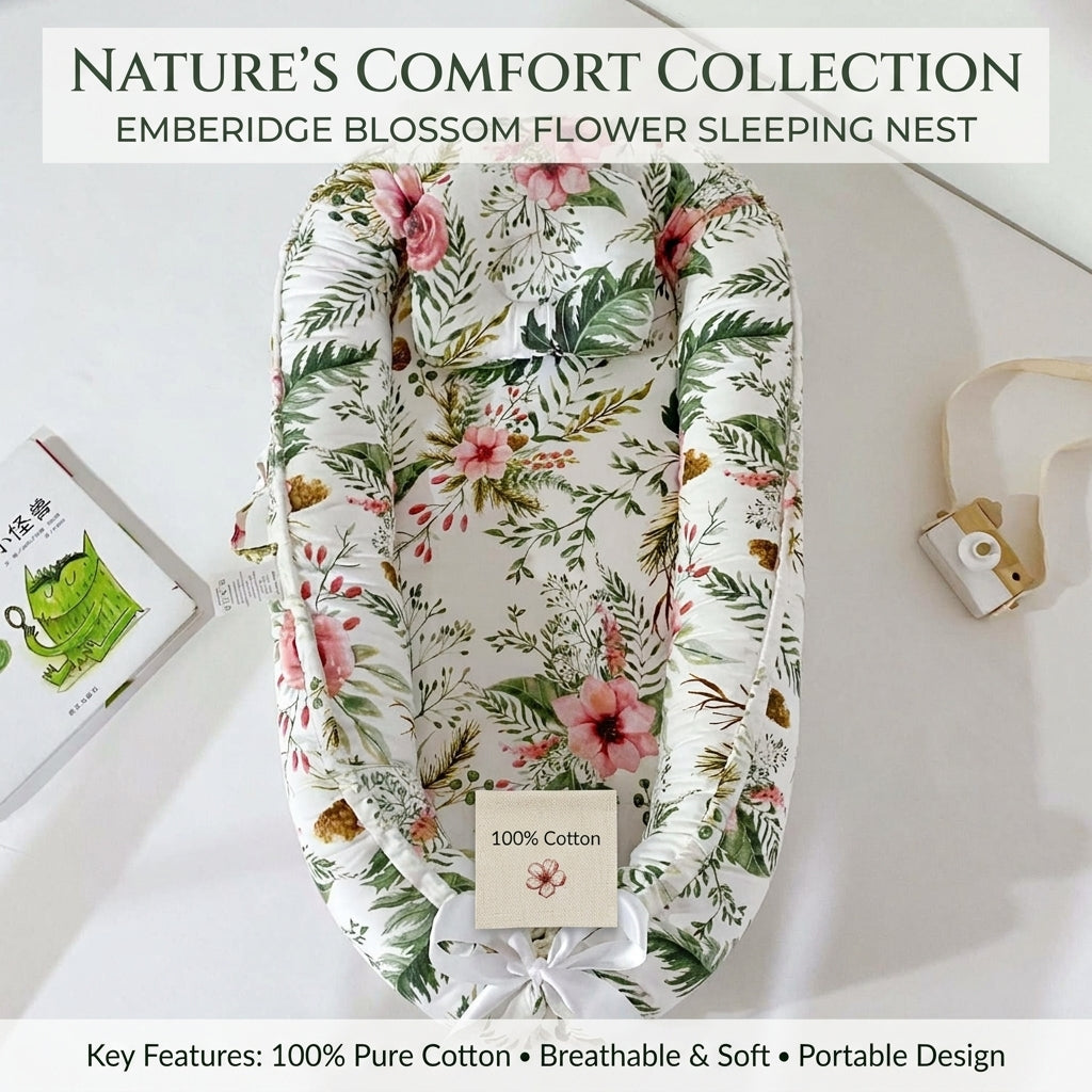 Blossom Flower 100% Cotton Baby Sleeping Nest – Comfort Pod