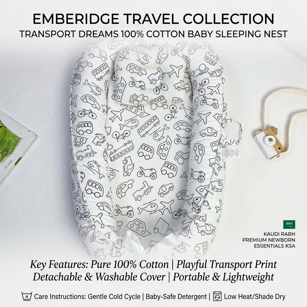 Transport Dreams 100% Cotton Baby Sleeping Nest – Travel Pod