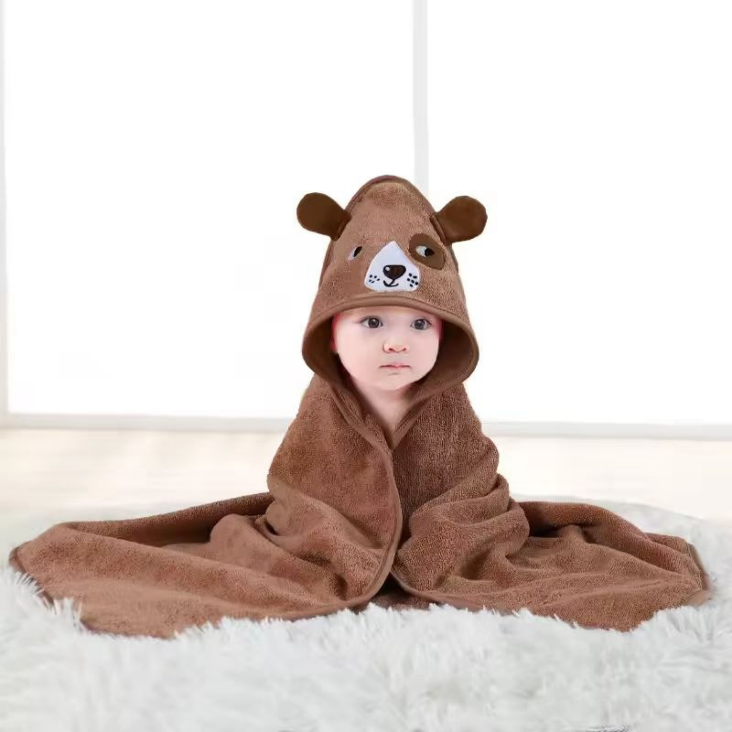 Bear 100% Cotton Hooded Baby Towel | Warm Comfort Collection