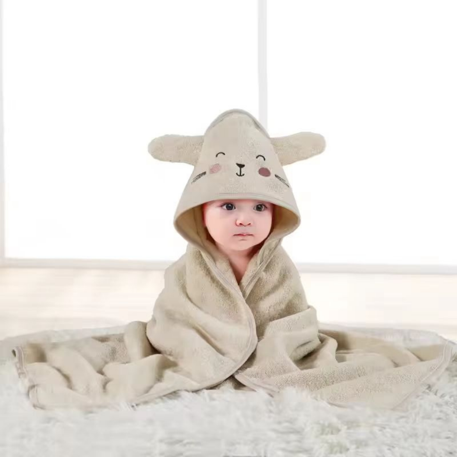 Bear 100% Cotton Hooded Baby Towel | Warm Comfort Collection