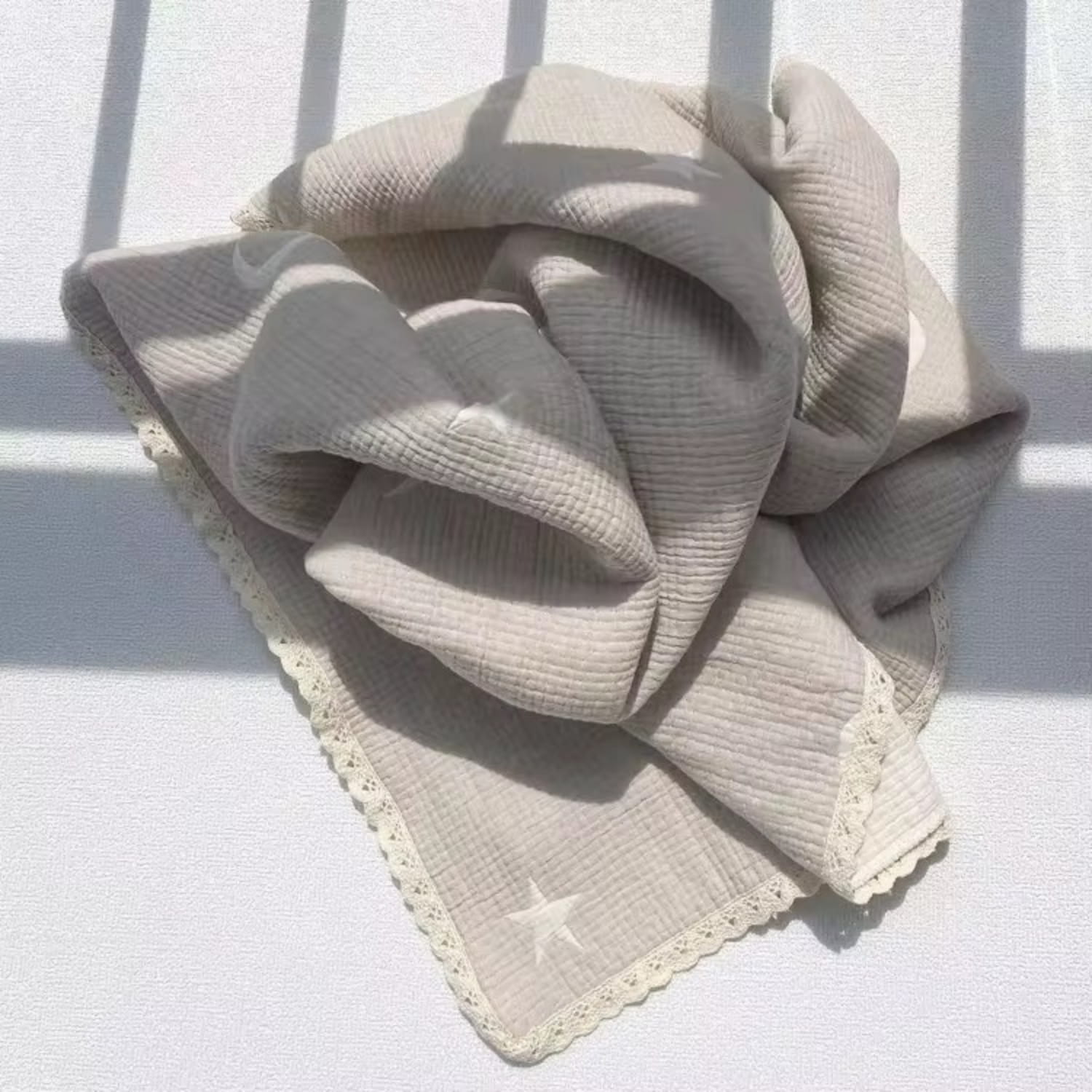 Star & Moon Cotton Knitted Blanket DreamSky Muslin Comfort Collection