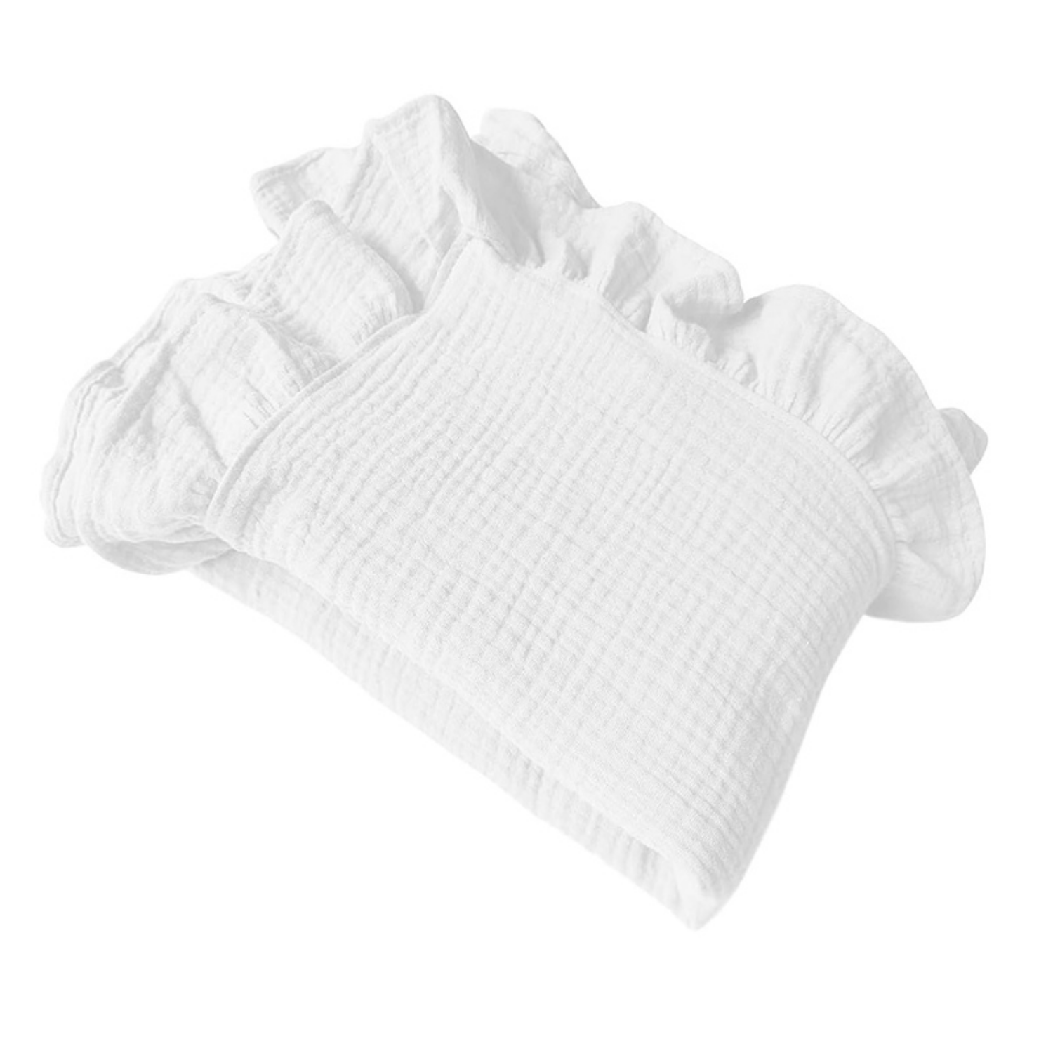 White Ruffle Waffle Baby Blanket | Cozy Elegance Collection | 120x120cm