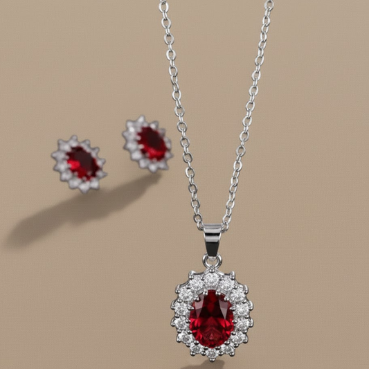 Sapphire Necklace Set - Elegant Gemstone Jewelry