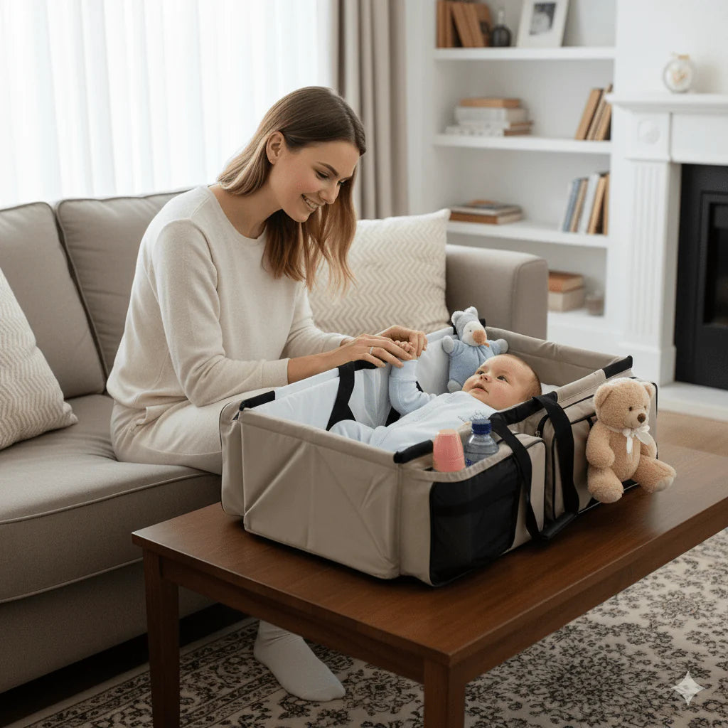 Baby Bed & Travel Bag - Portable Infant Sleeper