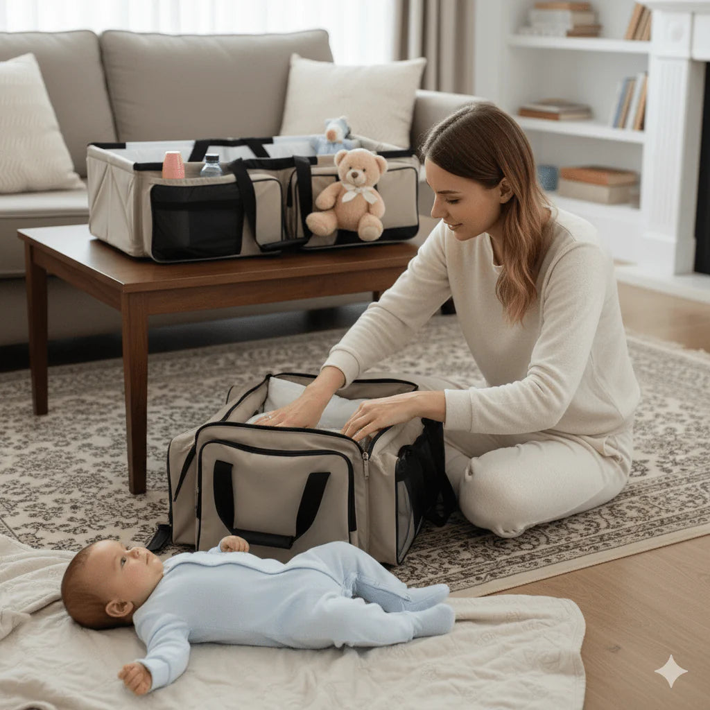Baby Bed & Travel Bag - Portable Infant Sleeper