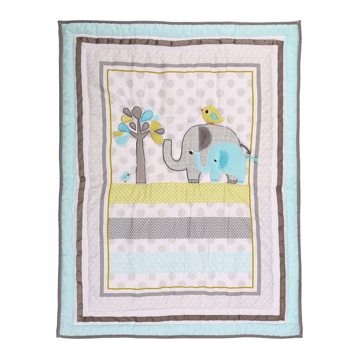 Elephant Family 5-Piece Baby Crib Bedding Set Gentle Dreams Cotton Collection