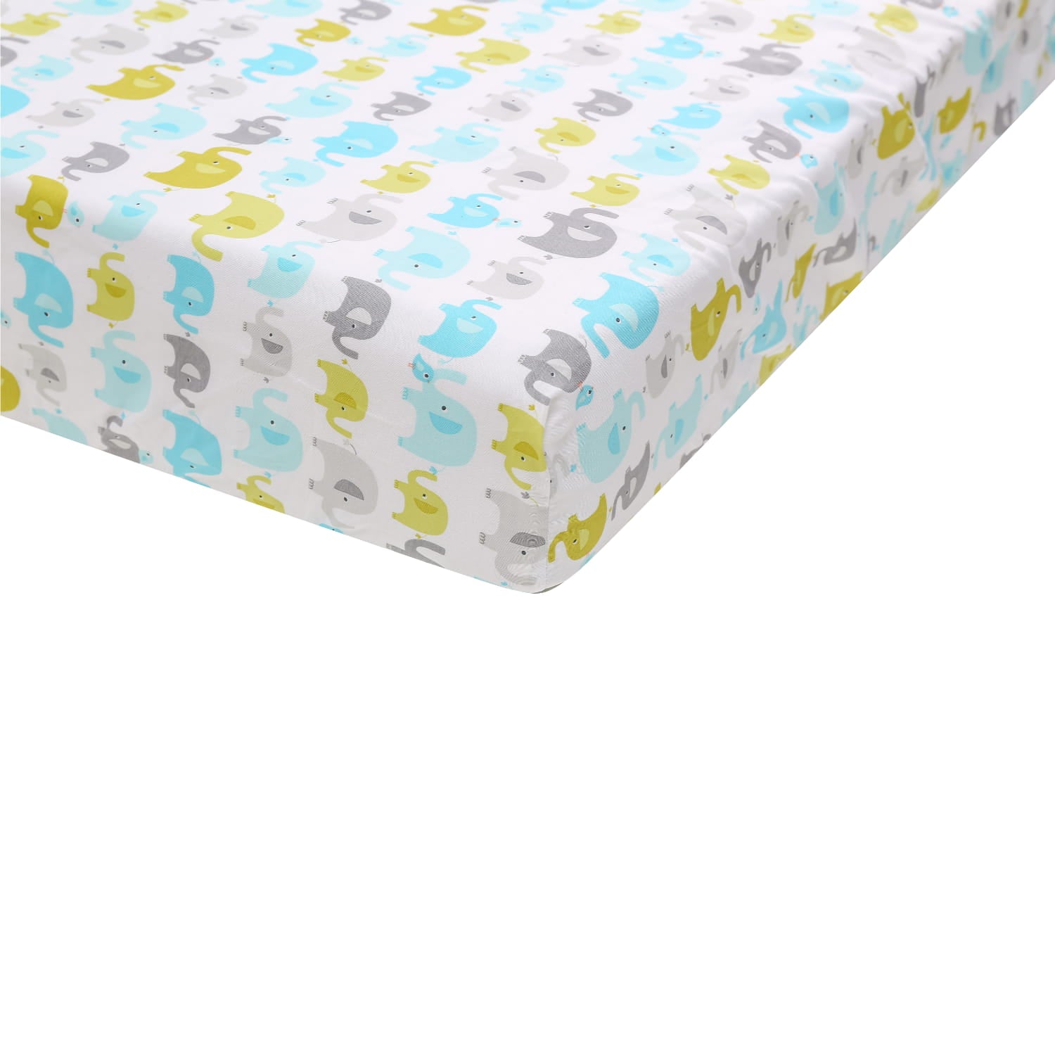 Elephant Family 5-Piece Baby Crib Bedding Set Gentle Dreams Cotton Collection