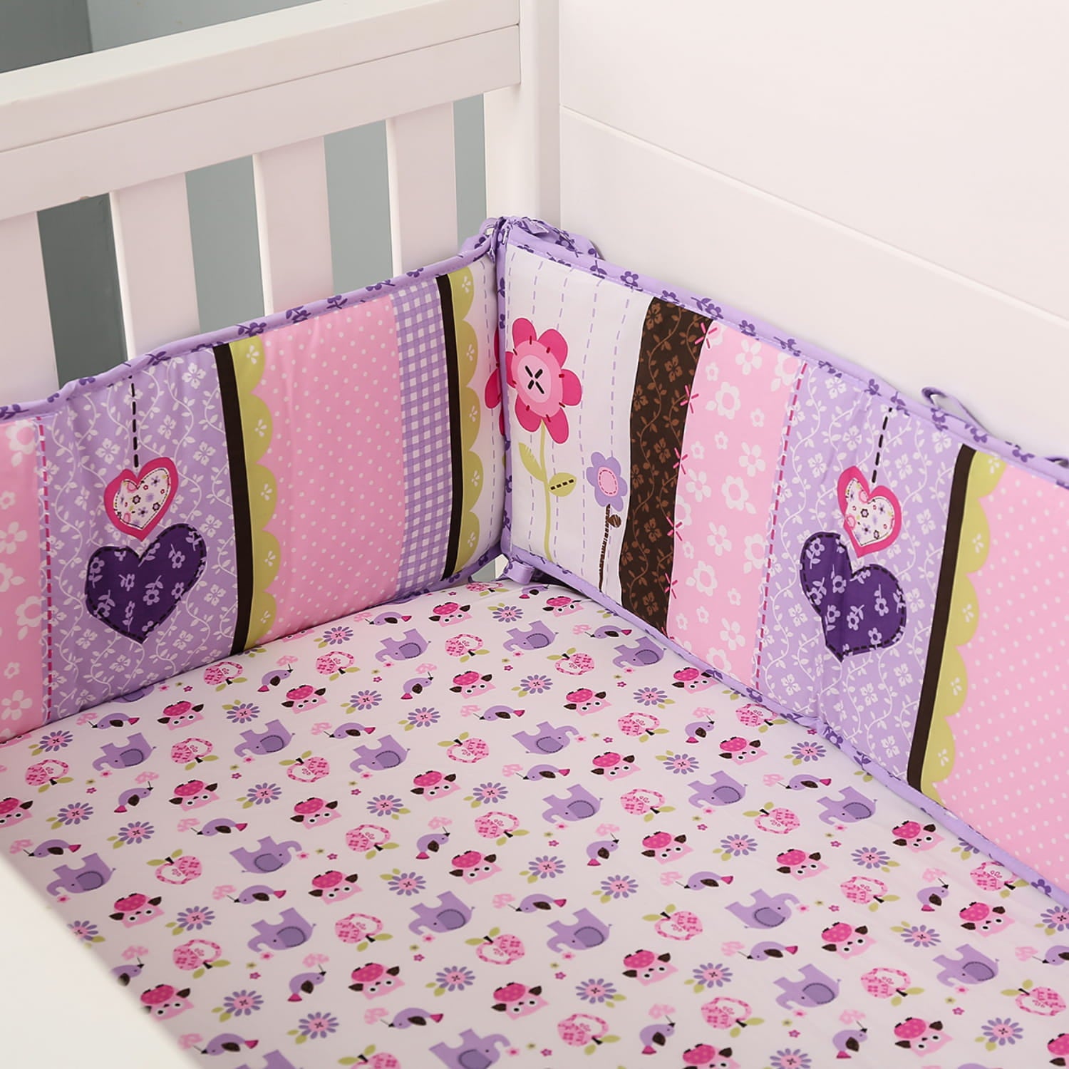 Lavender Love 5-Piece Baby Crib Bedding Set 100% Cotton Comfort Collection