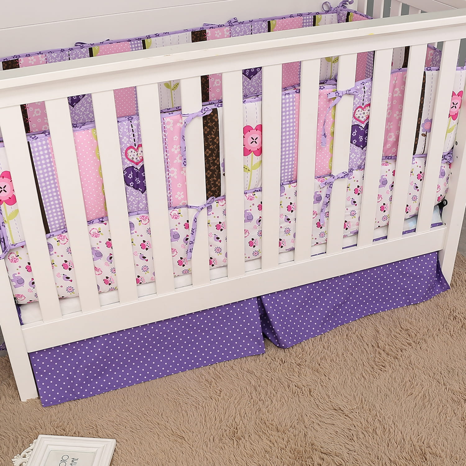 Lavender Love 5-Piece Baby Crib Bedding Set 100% Cotton Comfort Collection