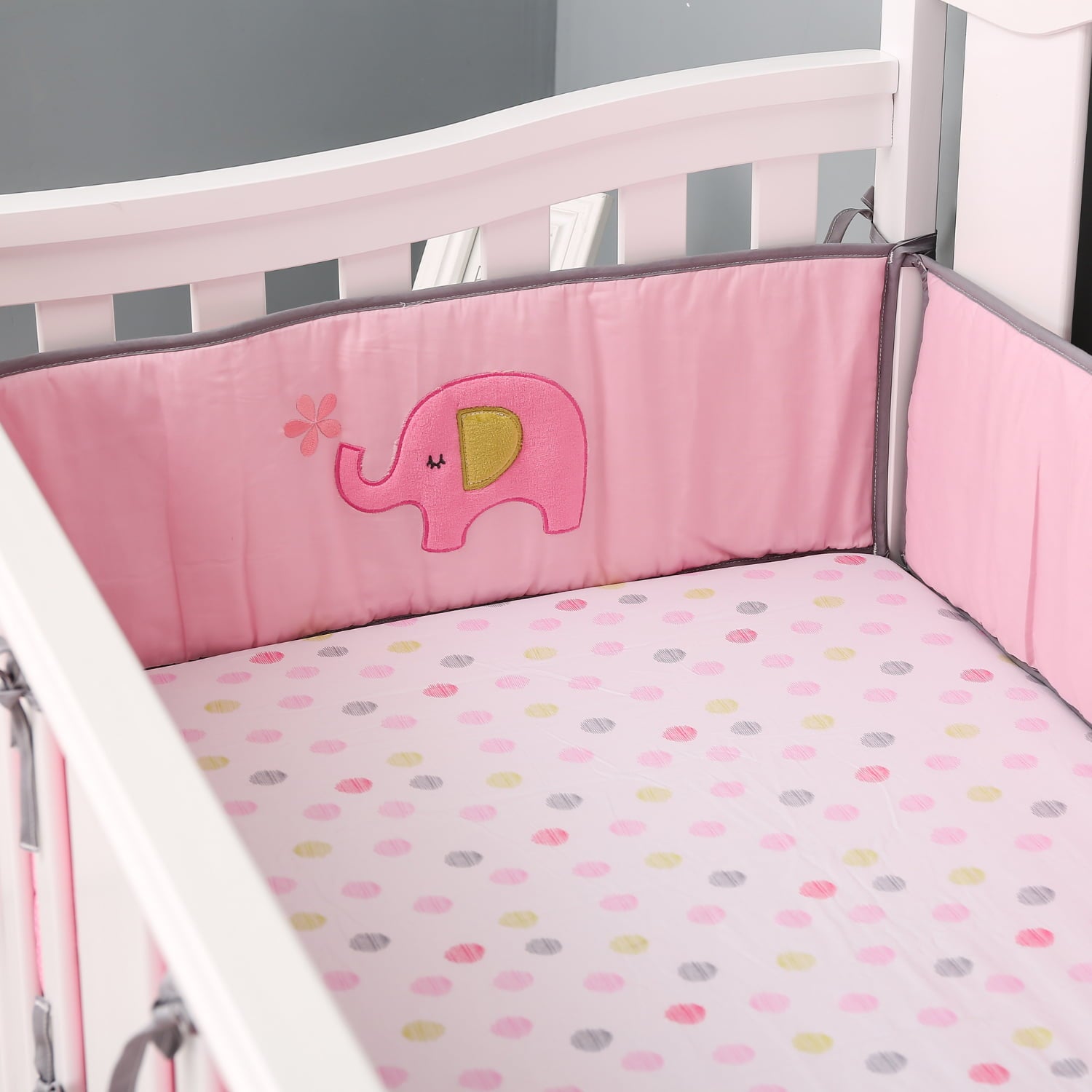 Pink Safari 5-Piece Baby Crib Bedding Set | 100% Cotton Comfort Collection