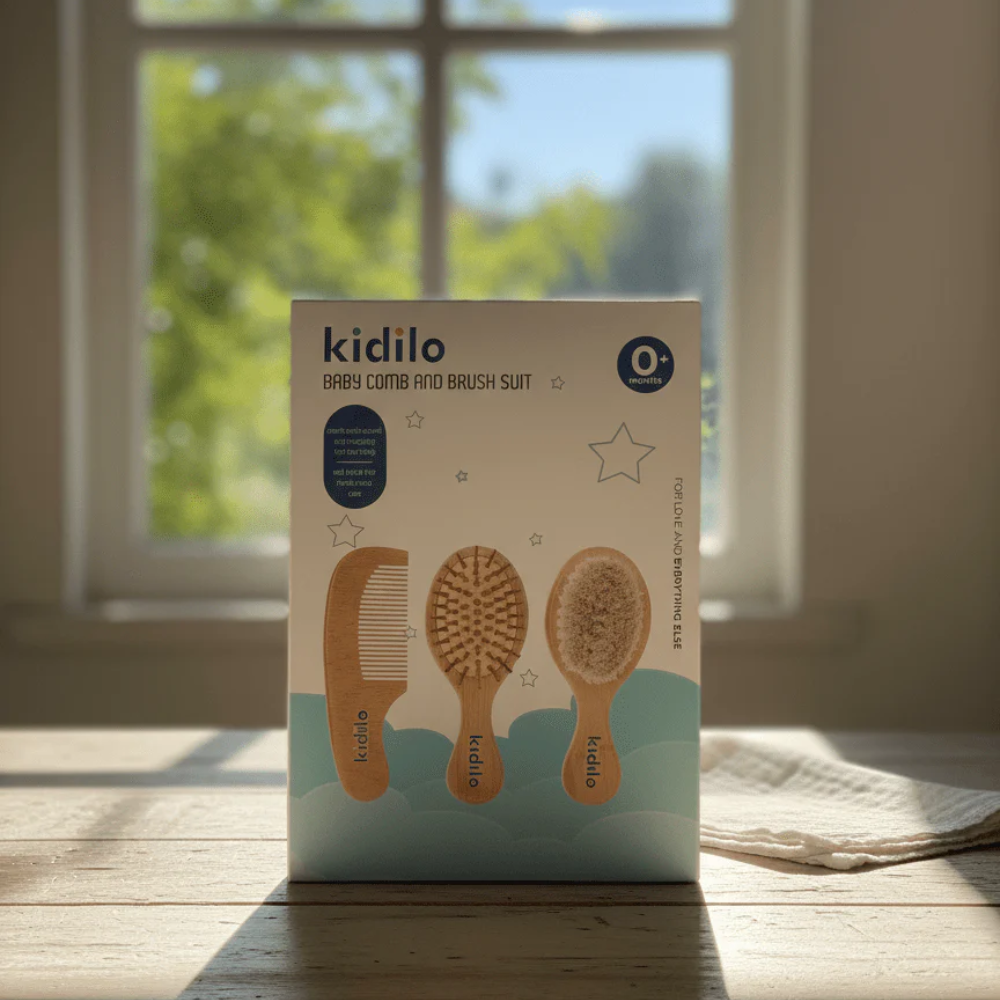 Kidilo Baby Brush and Comb Set - Gentle Hair Care Kit