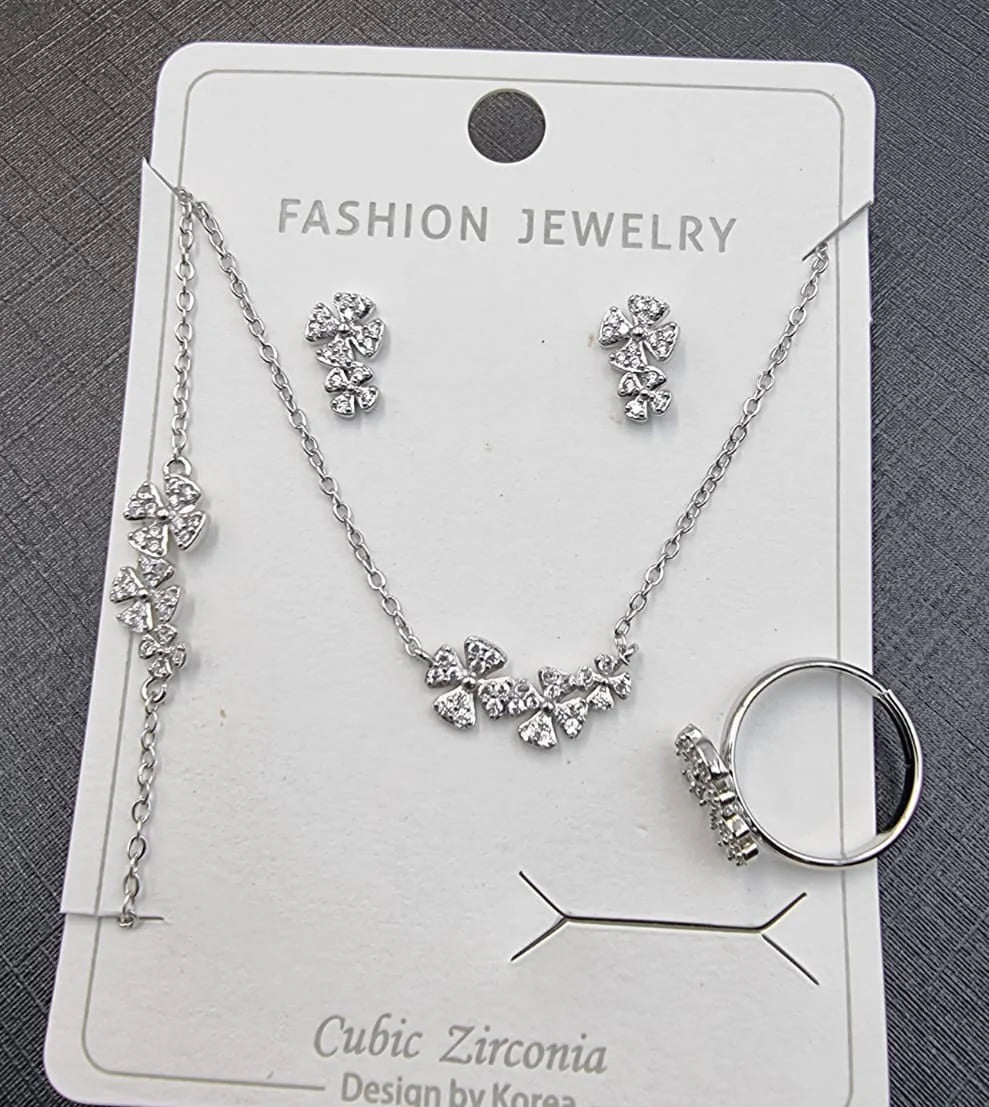 Clover Cubic Zirconia Jewelry Set - Sparkling CZ Collection
