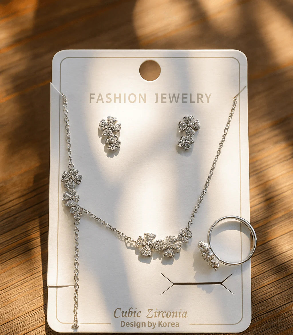 Clover Cubic Zirconia Jewelry Set - Sparkling CZ Collection