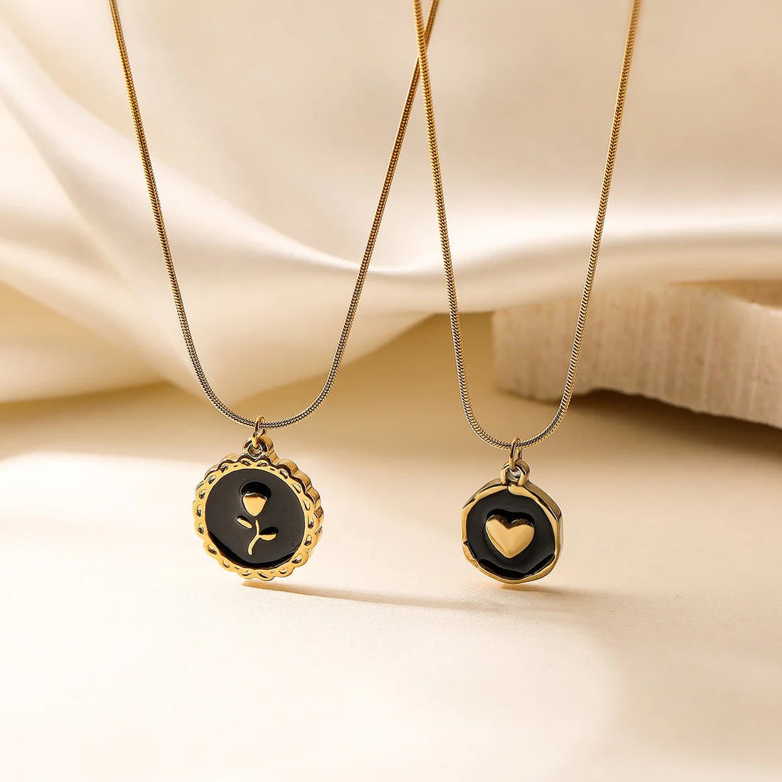 Retro Oil Dripping Heart Necklace - Unique Geometric Jewelry
