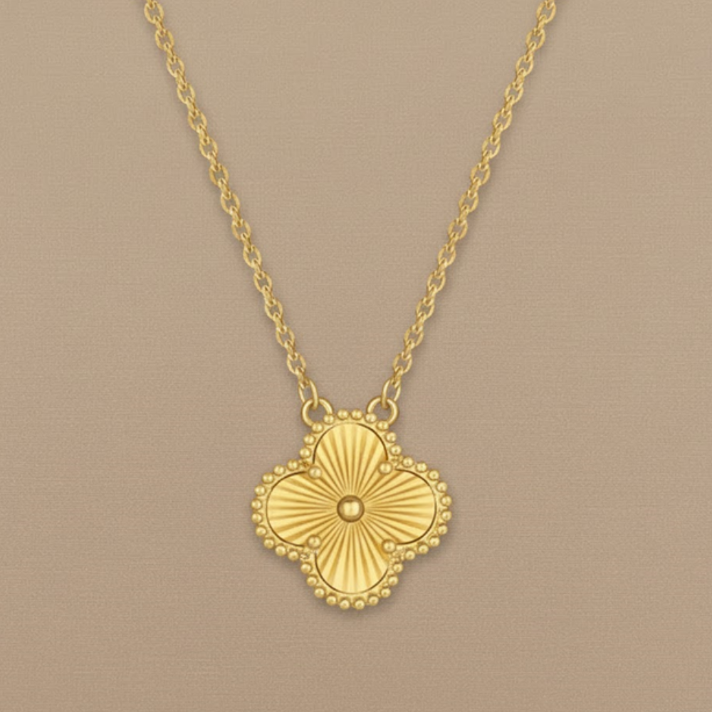 Gold Four-Leaf Clover Pendant Necklace - Lucky Symbol Jewelry