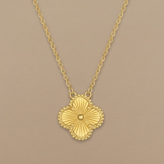 Gold Four-Leaf Clover Pendant Necklace - Lucky Symbol Jewelry