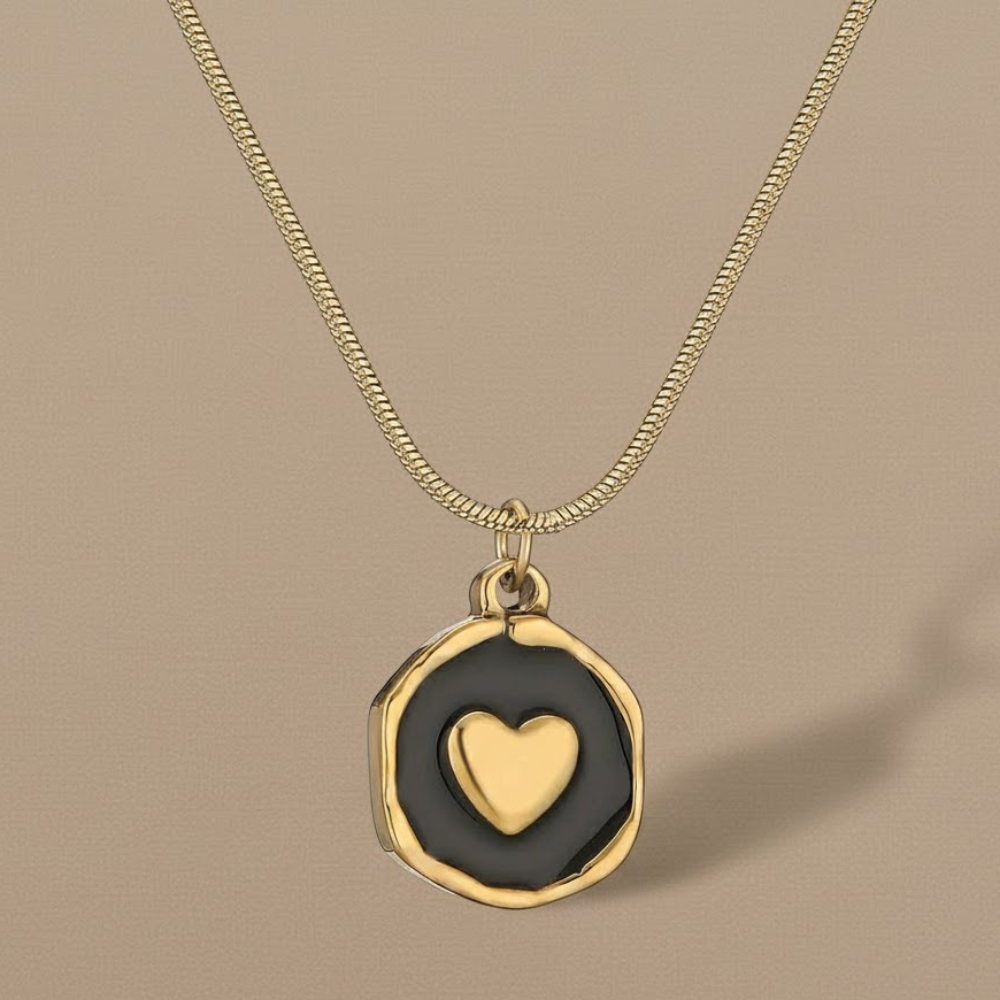 Retro Oil Dripping Heart Necklace - Unique Geometric Jewelry