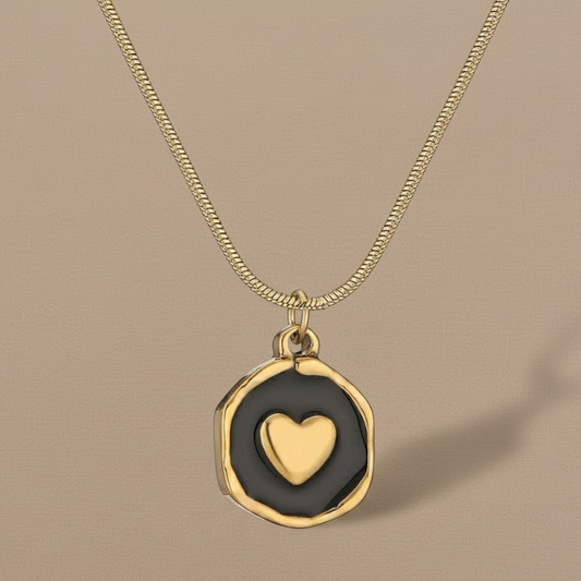 Retro Oil Dripping Heart Necklace - Unique Geometric Jewelry