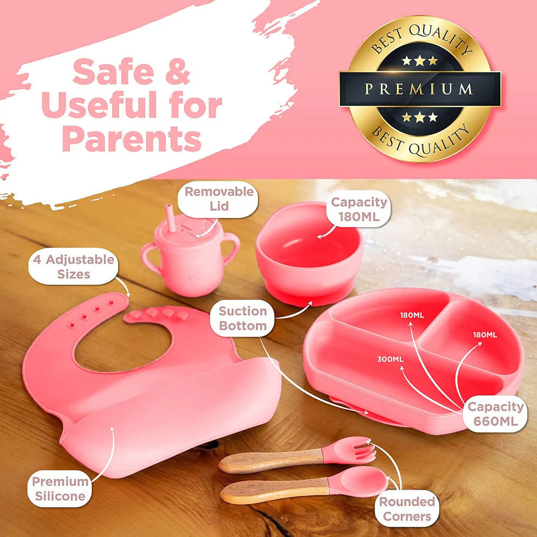 Silicone Baby Cutlery Set - Soft Training Spoons & Forks